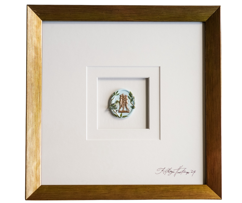 Three Grace Chinoiserie Seal (Framed)