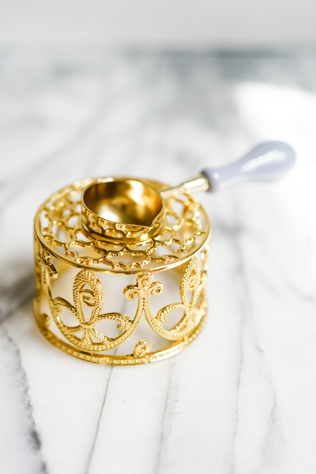 Ornate Gold Melter & Spoon
