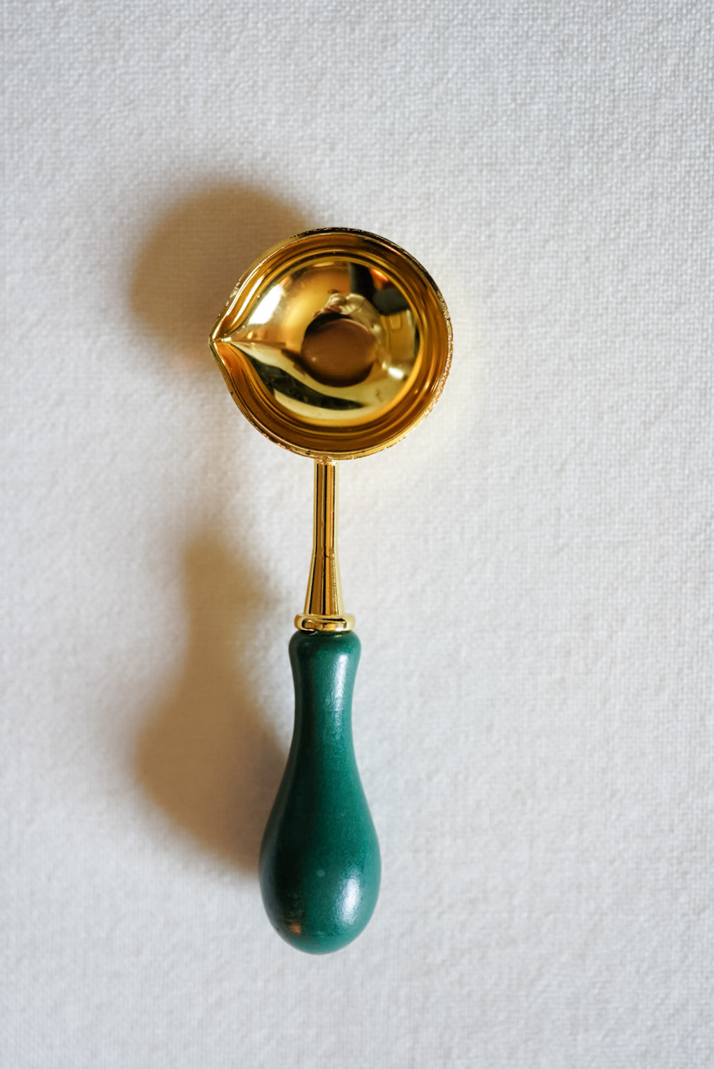 Green Wooden Handled Melter Spoon
