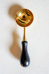 Black Wooden Handled Melter Spoon