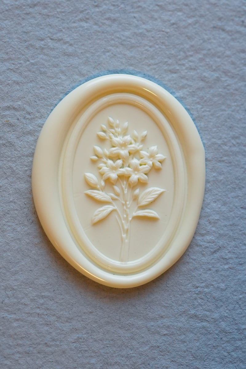Jasmine Floriography Seal, Vertical Composition