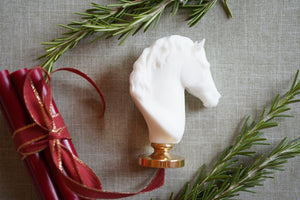 Regal Horse Bust Wax Seal with Bow Motif