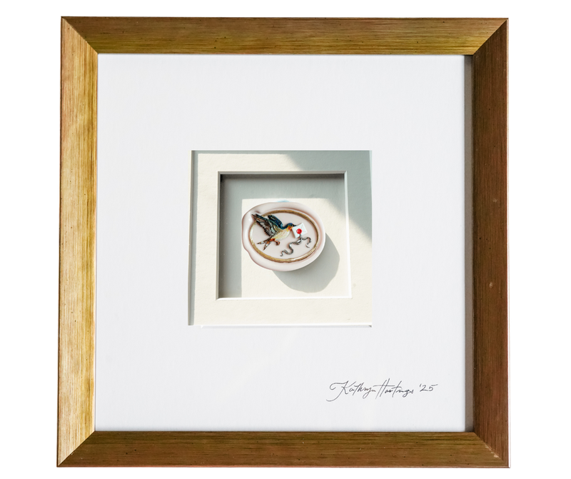 Painted Winged Correspondence Framed Work