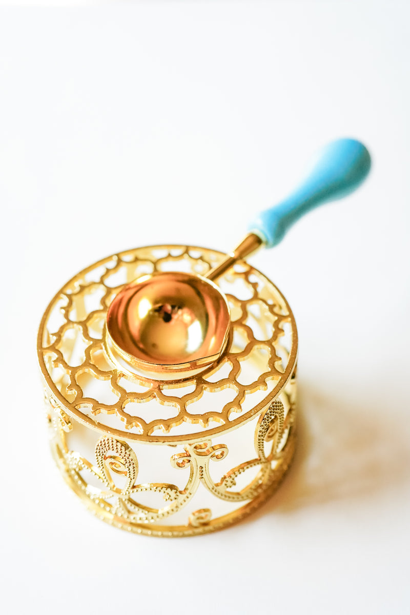 Gold Lattice Melter & Spoon